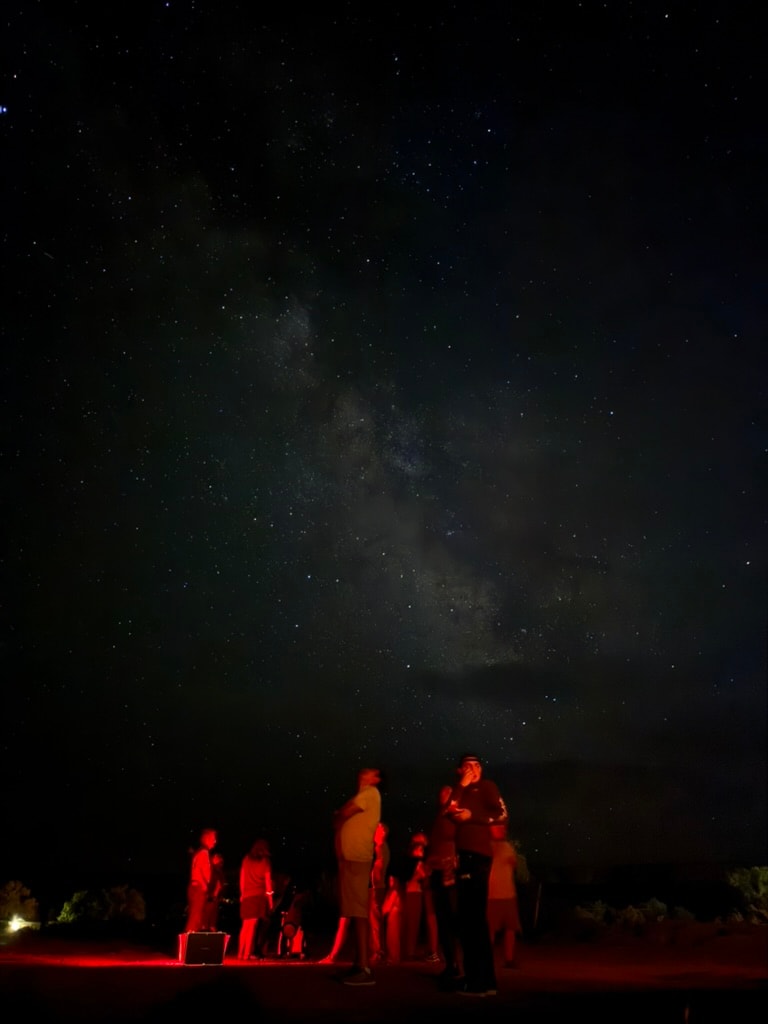 Night sky over Bluff Utah with stars